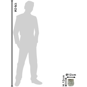 Clayre & Eef 6CE1455S Vaso da fiori decorativo Ø 12x12 cm Grigio - Beige