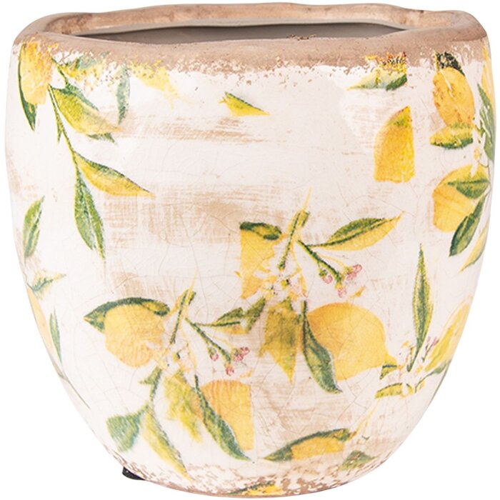 Clayre & Eef 6CE1529M Vaso da fiori decorativo Ø 18x17 cm Giallo