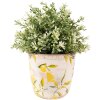 Clayre & Eef 6CE1529S Vaso da fiori decorativo Ø 14x14 cm Giallo