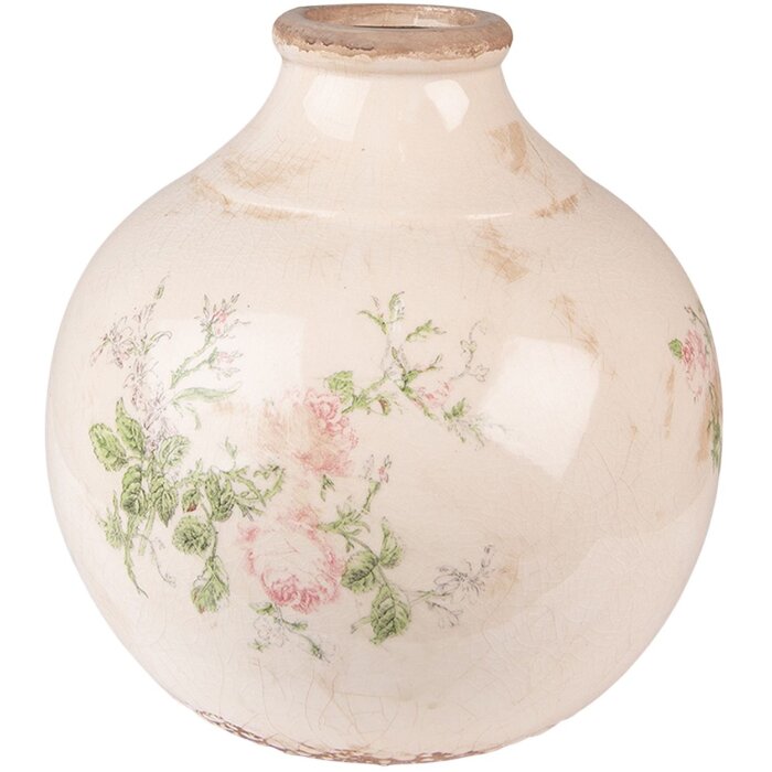 Clayre & Eef 6CE1538L Vaso da decorazione Ø 25x25 cm Rosa - Beige