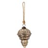 Clayre & Eef 6GL3652 Palla per albero di Natale Ø 8x13 cm Marrone - Argento