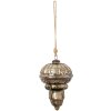 Clayre & Eef 6GL3653 Palla per albero di Natale Ø 14x22 cm Marrone - Argento