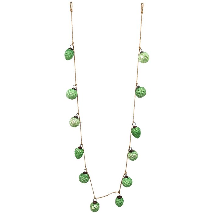 Clayre & Eef 6GL3705 Decorazione Ghirlanda Palline Albero di Natale 190x5x8 cm Verde