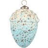 Clayre & Eef 6GL3716 Palla di Natale Ø 9x14 cm Palla di Natale turchese-beige