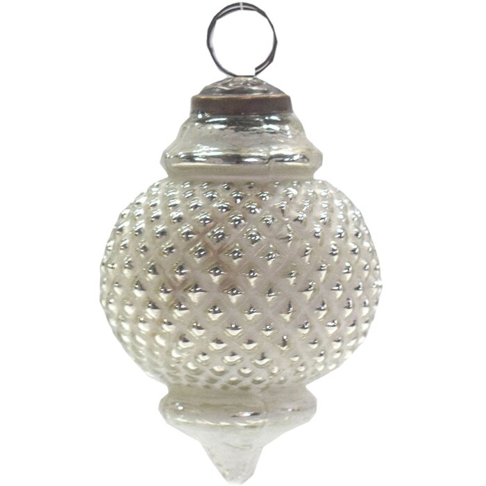 Clayre & Eef 6GL3752 Guaina di Natale Ø 8x10 cm color argento - Guaina di Natale grigia