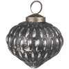 Clayre & Eef 6GL3759 Guaina per albero di Natale Ø 7x7 cm Nero - Argento