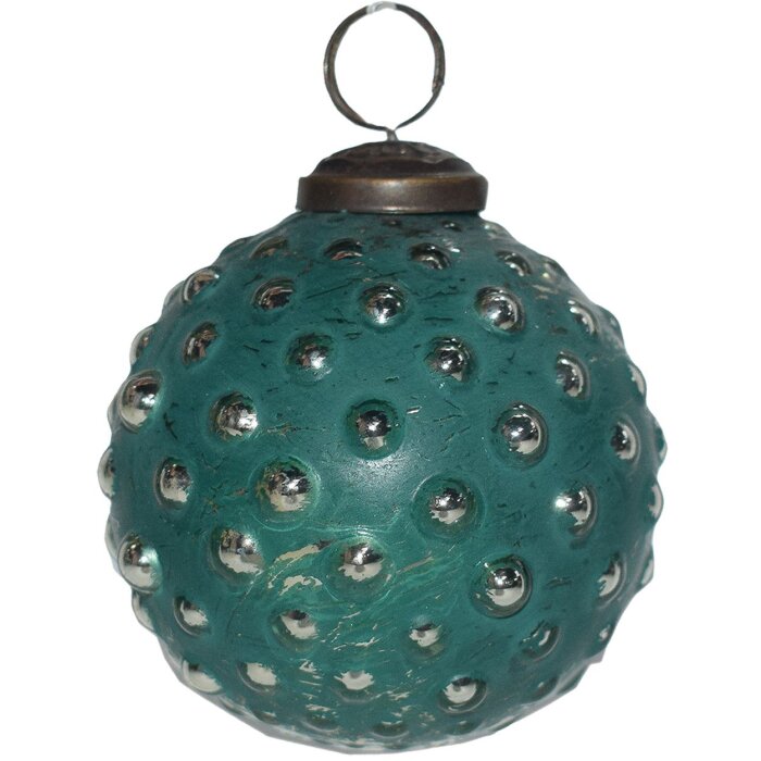 Clayre & Eef 6GL3763 Palla di Natale Ø 7x7 cm Verde - Argento
