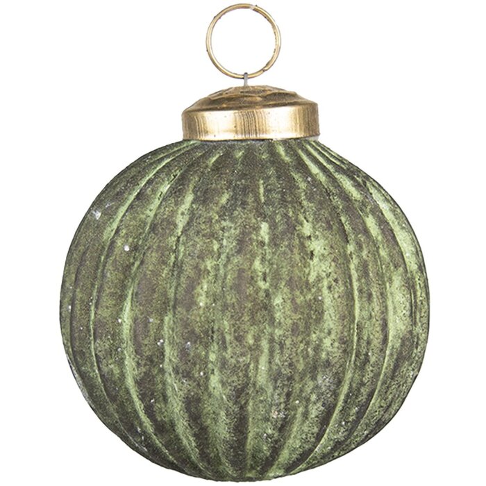 Clayre & Eef 6GL3793 Bocce di Natale Ø 7x7 cm Bocce di Natale verdi