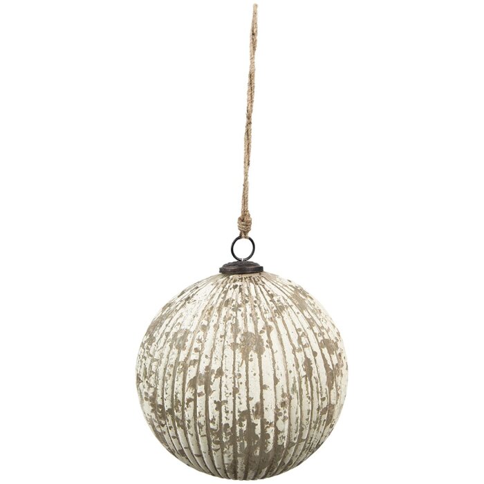 Clayre & Eef 6GL3863 Palla per albero di Natale Ø 20x20 cm Pallina di Natale marrone