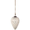 Clayre & Eef 6GL3869 Bignè per albero di Natale Ø 14x25 cm Bianco - Argento