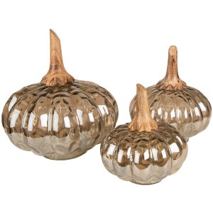 Clayre & Eef 6GL3872 Decorazione Zucca Ø 13x15 cm Marrone - Verde