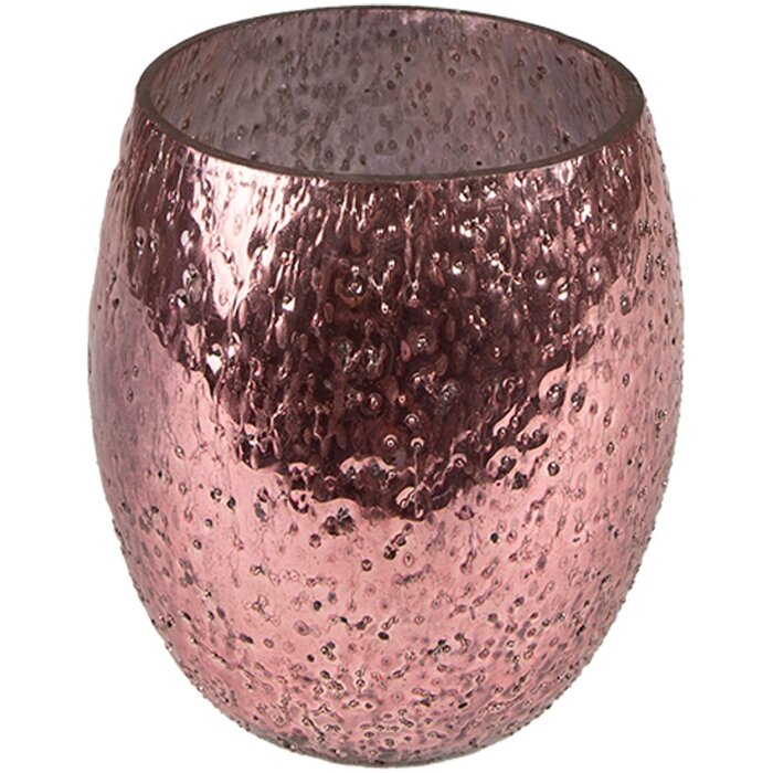 Clayre & Eef 6GL3881 Portacandele rosa Ø 10x10 cm