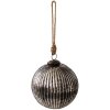Clayre & Eef 6GL3909 Guaina per albero di Natale Ø 12x12 cm Nero - Argento