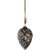 Clayre & Eef 6GL3913 Guaina per albero di Natale Ø 9x15 cm Nero - Argento