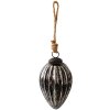 Clayre & Eef 6GL3920 Palla di Natale Ø 7x12 cm Nero - Argento
