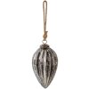 Clayre & Eef 6GL3921 Palla di Natale Ø 9x17 cm Nero - Argento