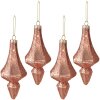 Clayre & Eef 6GL3935 Bomboniere per albero di Natale Ø 6x15 cm (set di 4) Rosa