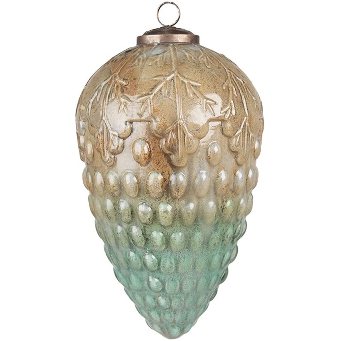 Clayre & Eef 6GL4046 Palla di Natale Ø 11x20 cm Turchese