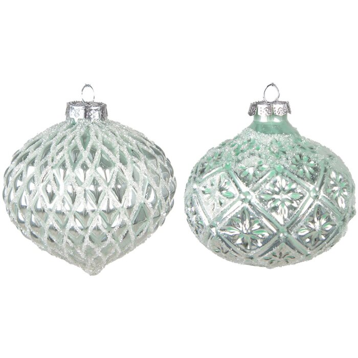 Clayre & Eef 6GL4128 Palla per albero di Natale Ø 10x10 cm (Set di 2) Verde