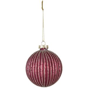 Clayre & Eef 6GL4130 Palla per albero di Natale Ø 8x8 cm (Set di 2) Rosso
