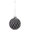 Clayre & Eef 6GL4133 Bomboniere per albero di Natale Ø 8x8 cm (Set di 4) Nero - Bianco