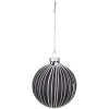 Clayre & Eef 6GL4133 Bomboniere per albero di Natale Ø 8x8 cm (Set di 4) Nero - Bianco
