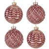 Clayre & Eef 6GL4160 Biglie per lalbero di Natale Ø 8x8 cm (Set di 4) Rosso