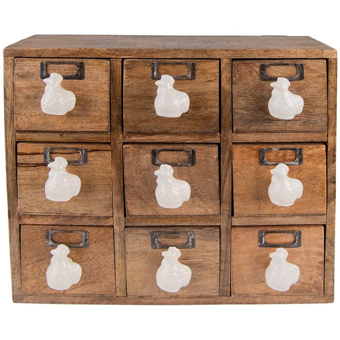 Clayre & Eef 6H2176 Mini cassettiera 34x12x30 cm Marrone
