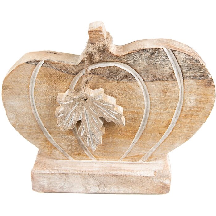 Clayre & Eef 6H2244 Decorazione Zucca 29x6x22 cm Marrone - Bianco