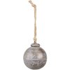 Clayre & Eef 6H2295 Sfera decorativa Ø 7x8 cm Grigio - Marrone Ciondolo