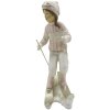 Clayre & Eef 6PR3646 Decorazione Bambino sugli sci 12x8x19 cm Rosa - Bianco