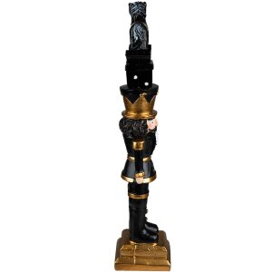 Clayre & Eef 6PR3702 Decorazione Schiaccianoci 6x5x23 cm Decorazione natalizia nera