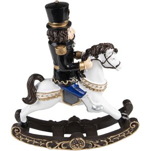Clayre & Eef 6PR3711 Decorazione Schiaccianoci su cavallo a dondolo 15x5x18 cm