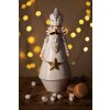 Clayre & Eef 6PR3720 Decorazione Schiaccianoci 9x9x24 cm Bianco