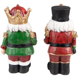 Clayre & Eef 6PR3732 Decorazione Schiaccianoci (set di 2) 11x8x21 cm Rosso - Verde