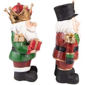 Clayre & Eef 6PR3732 Decorazione Schiaccianoci (set di 2) 11x8x21 cm Rosso - Verde