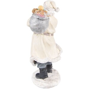 Clayre & Eef 6PR3738 Decorazione Babbo Natale 11x9x21 cm Beige - Grigio