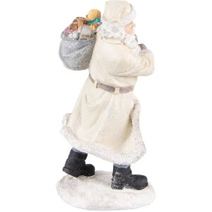 Clayre & Eef 6PR3738 Decorazione Babbo Natale 11x9x21 cm Beige - Grigio