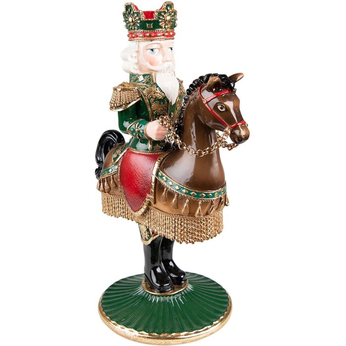 Clayre & Eef 6PR3778 Portacandele Schiaccianoci 22x15x33 cm Verde - Marrone