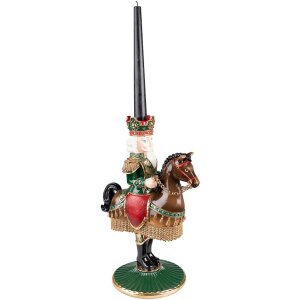 Clayre & Eef 6PR3778 Portacandele Schiaccianoci 22x15x33 cm Verde - Marrone
