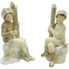 Clayre & Eef 6PR4798 Decorazione per bambini (2 pezzi) 10x7x18 cm Beige - Oro