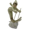 Clayre & Eef 6PR4800 Decorazione Bambino sugli sci 14x6x19 cm Beige - Oro