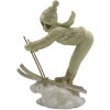 Clayre & Eef 6PR4800 Decorazione Bambino sugli sci 14x6x19 cm Beige - Oro
