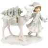 Clayre & Eef 6PR4808 Decorazione Bambino con cervo 22x9x18 cm Colore argento
