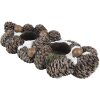 Clayre & Eef 6PR4819 Portacandele a Pigna 27x11x6 cm Marrone