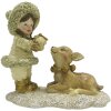 Clayre & Eef 6PR4821 Decorazione Bambino con cervo 12x6x12 cm color oro