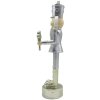 Clayre & Eef 6PR4839 Decorazione Schiaccianoci 6x6x24 cm Colore argento - Bianco