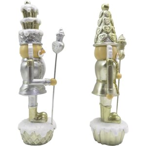 Clayre & Eef 6PR4856 Decorazione Schiaccianoci (set di 2) 8x6x23 cm color oro