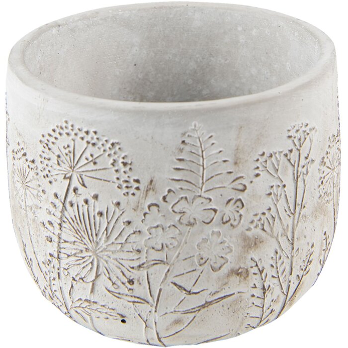 Clayre & Eef 6TE0403S Vaso da fiori Ø 14x11 cm Grigio - Beige