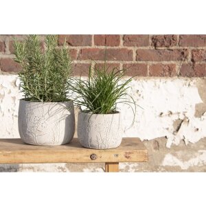 Clayre & Eef 6TE0403S Vaso da fiori Ø 14x11 cm Grigio - Beige